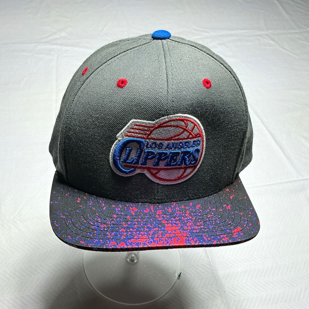 Mitchell & Ness Los Angeles Clippers NBA Snapback Cap Hat Gray Pink Blue Red